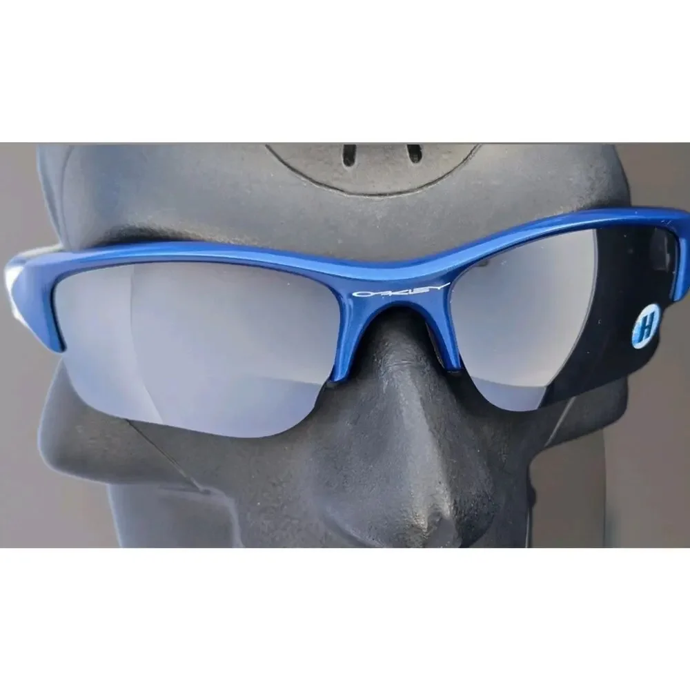 Oakley Sunglasses XL J DE Flak Jacket Metallic Blue Iridium Black Vintage 03-928